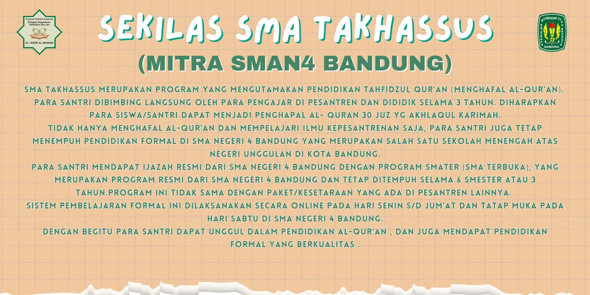 Sekilas tentang SMA Takhassus PPTQ Al 'Ashr Al Madani